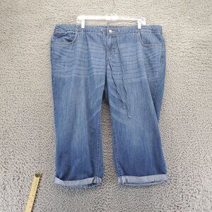 Old Navy Jeans Womens Size 20 Blue Plus Regular Relaxed Fit Denim Capri